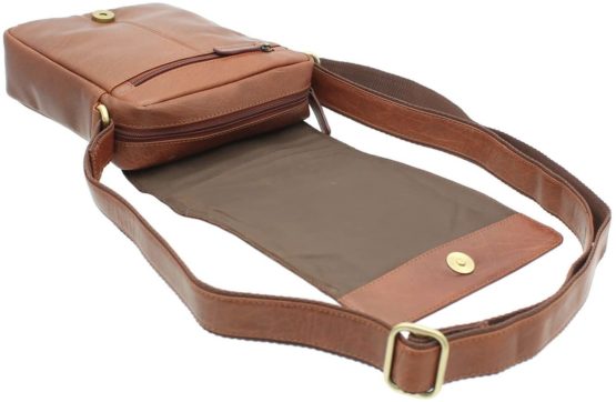 Visconti Compact Leather Messenger/Travel Bag S7 Black - Image 2