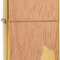 Zippo Unisex's Woodchuck Flame, Mahogany Emblem Windproof Lighter, Brass, Regular