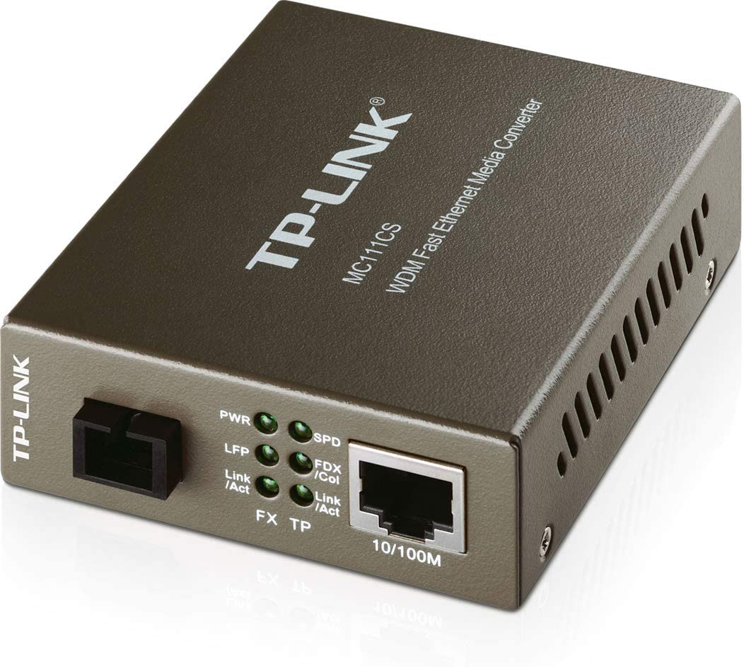 TP-Link 10/100Mbps WDM Media Converter (MC111CS), Black, Single Mode 1550 nm x 1310 nm - Image 2
