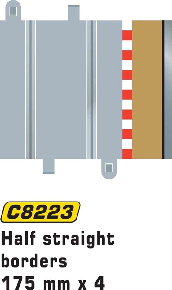 Scalextric C8223 Half Straight Border/Barrier 1:32 Scale Accessory