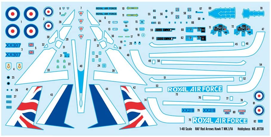 Hobbyboss 81738 "RAF Red Arrows Hawk T MK1/1a Plastic Model Kit, 1:48 Scale - Image 3