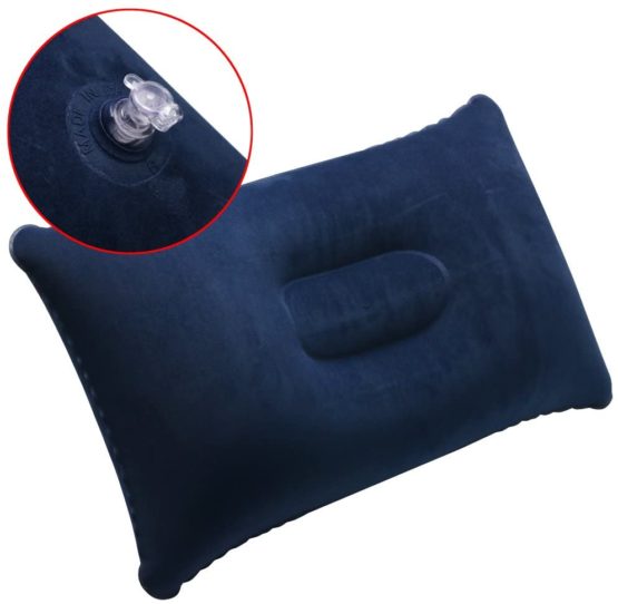 TRIXES Navy Blue Soft Inflatable Camping Travel Pillow Cushion - Compact Air Blow Up Pillow for Beach Sun Lounger Sunbathing Backpacking Hiking - Accessory for Travelling - Image 3
