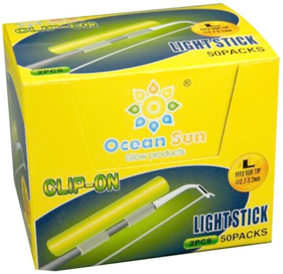 Saim Fishing Glow Sticks, 2.7 x 3.2mm Fishing Light Stick Fishing Green Fluorescent Light 50 Bags 100 Pcs