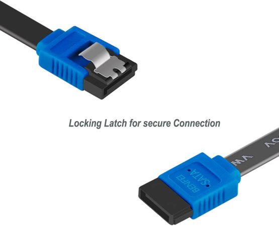 SATA Cable III, Benfei 3 Pack SATA Cable III 6Gbps Straight HDD SDD Data Cable with Locking Latch 18 Inch for SATA HDD, SSD, CD Driver, CD Writer - Image 3