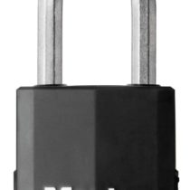 Master Lock Heavy Duty Padlock [Key] [Covered Laminated Steel] [Weatherproof and Rustproof] [Medium Shackle] M115EURDLF - Best Used for Storage Units, Sheds, Garages, Fences
