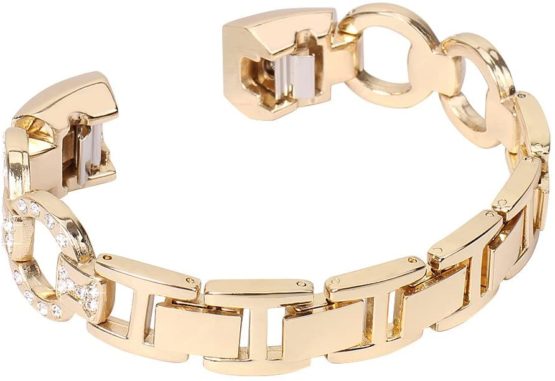 AISPORTS Compatible with Fitbit Alta Strap for Women, Fitbit Alta Strap Stainless Steel Bling Glitter Diamond Rhinestones Bracelet Wristband Replacement Strap for Fitbit Alta/Alta HR Fitness Tracker - Image 2