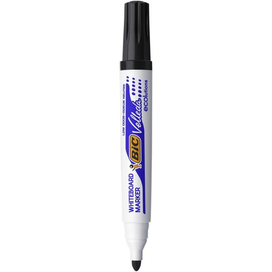 Bic Velleda 1701 Ecolutions Whiteboard Pens, Dry Erase Pens for School Whiteboards, Black Ink, Box of 12 - Image 4