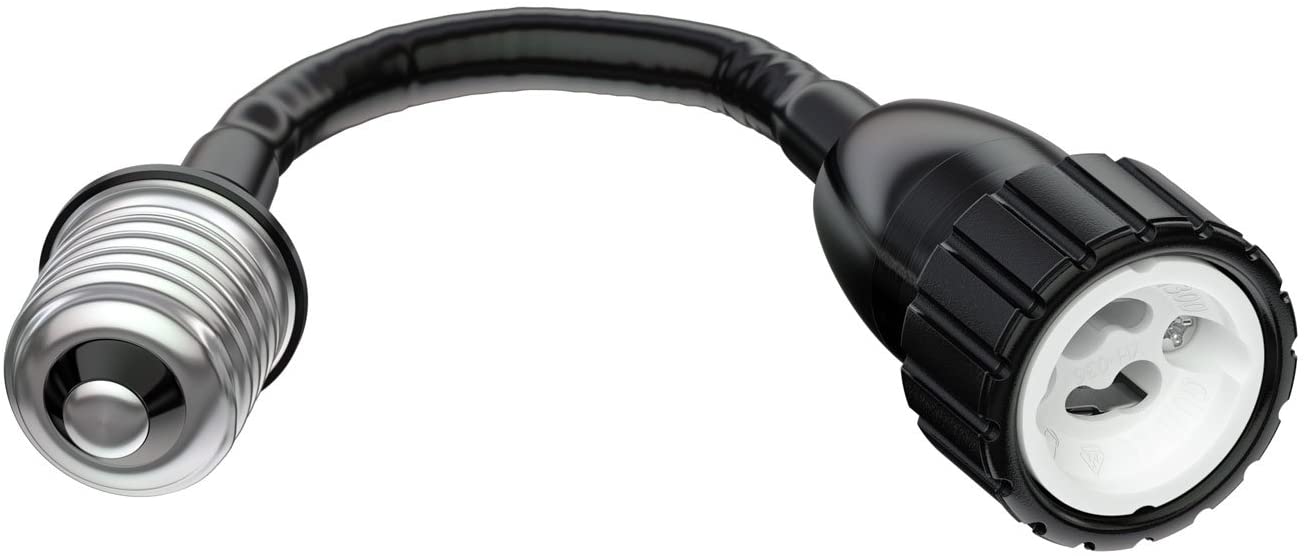 ledscom.de E27 gooseneck Extension to GU10, Black, 1 piece (pack of 1)