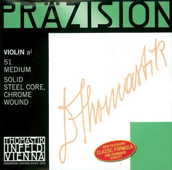 Thomastik Single string for 3/4 Violin"Präzision" solid steel core G-string chrome wound, medium