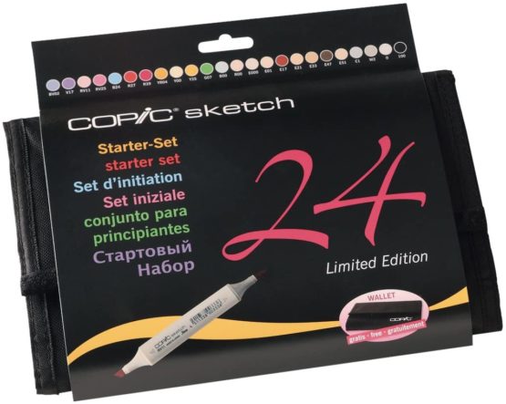 Copic Sketch 24 Piece Starter Wallet, Black 21075424
