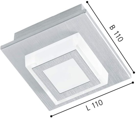 Eglo MASIANO Wall / Ceiling Light, Aluminium, Integrated, Brushed Aluminium Wall / Ceiling Light 1 Bulb Brushed Aluminium - Image 3