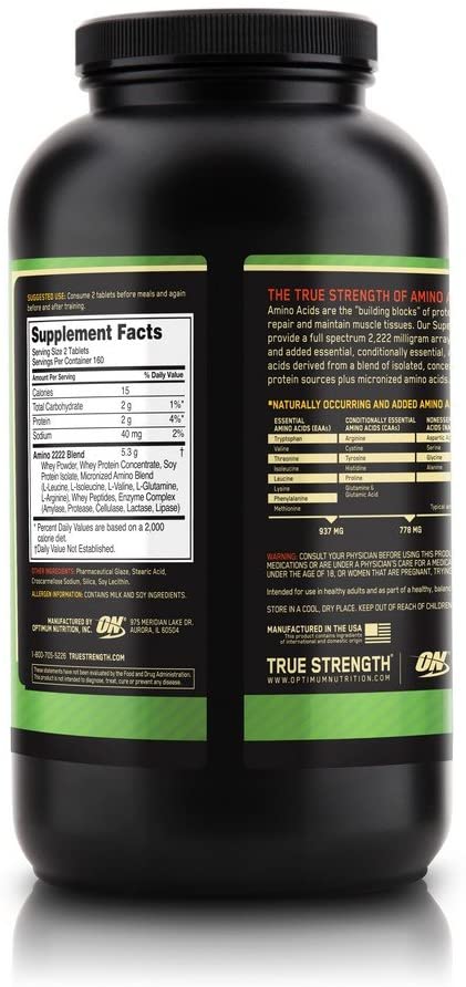 Optimum Nutrition Superior Amino 2222 Capsules, 320 Capsules, Default, 320 count (Pack of 1) - Image 4