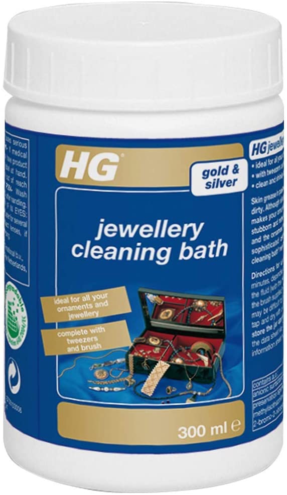 HG Jewellery Cleaning Bath, Jewellery Cleaner for Gold Silver & Fine Jewellery, Cleaning Kit & Dip for Rings Necklaces