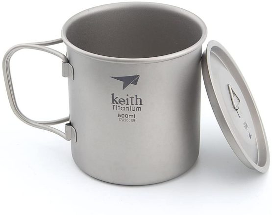 Keith 300ml/900ml Titanium Cup Outdoor Tableware Camping Travelling Foldable Handle Cup - Image 2