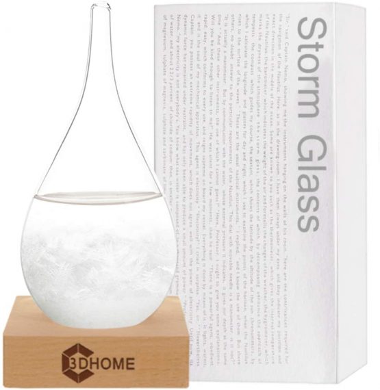 Storm Glass, Stylish Creative Desktop Decorative Bottle Water Drop Glass Barometer Weather Forecast Bottle Weather Station, High-Grade Home and Office Decoration