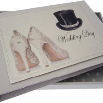 White Cotton Cards Wedding Day Tiny Album (Top Hat/Shoes)