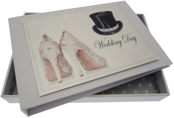 White Cotton Cards Wedding Day Tiny Album (Top Hat/Shoes)