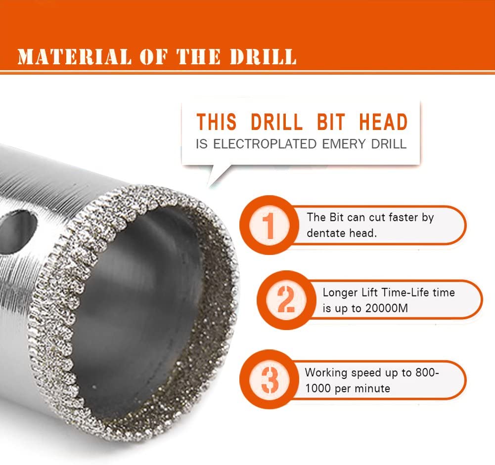 Diamond Drill Bit, Hole Saw Drill Bits Tools Set for Glass/Tile/Ceramic/Marble/Porcelain Cutting - Image 4