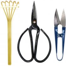Kebinfen® Bonsai Tree Pruning Trimming Tool Kit - Pruning Scissors, Bonsai Scissors for Bud & Leaves Trimmer, Bamboo Rake - Set of 3