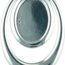 Bead House Oval Brooch with 18x13mm Cup, 1 Piece, Silver Plated