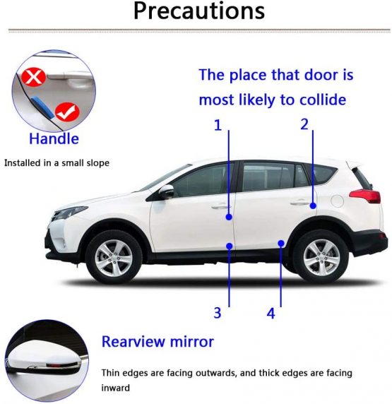 Pack of 4, Universal Rubber Anticollision Car Corner Bumper Guard Protector Anti-Scratch Strips Sticker - Image 4