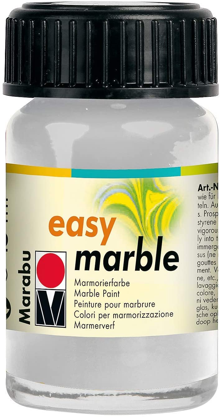 Marabu Easy Marble, Silver, (082), 15ml, For Creating Immersion Marble Effects On Plastic, Glass, Wood, Papier Mâché, Eggs - Image 3