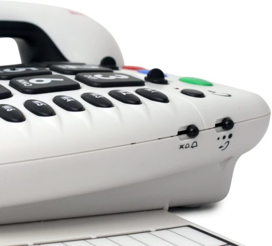 Geemarc CL100- Amplified Loud Big Button Corded Telephone with Tone and Volume Control- Hearing Aid Compatible- Low to Medium Hearing Loss- White Colour- UK Version - Image 4