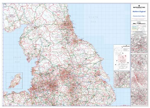 Postcode District Map 4 Northern England (Newcastle Upon Tyne, Leeds ...