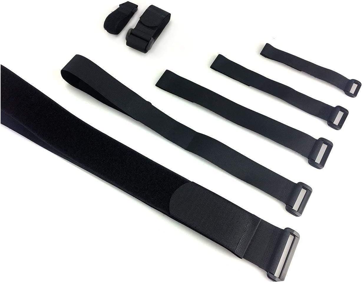 AlfatexÆ 2 x Velcro Cable Ties with Buckle 3cm x 30cm x 2, Black, 3cmx60cm