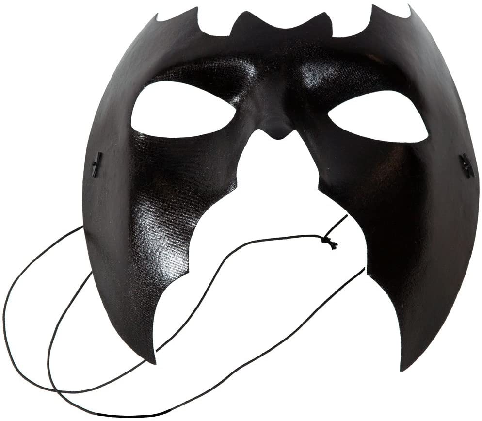 PARTY MASK HALF BLACK BAT BATMAN, 33 cm