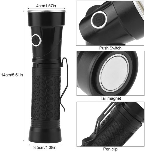 Fdit T6 + COB LED Torch Portable Folding Magnetic Tail Inspection Auto Repair Camping Emergency Socialme-EU - Image 3