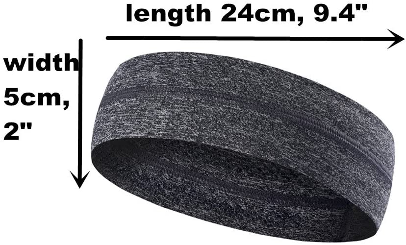 6Pack Men Running Headbands Moisture Wicking Non Slip Basketball Sweatbands Guys Women Sports Hairband Headwrap For Tennis Gym Fitness Excercise,Performance Stretchy & Quick Dr (silicone grey melange) - Image 4