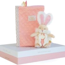 Doudou et Compagnie DC3498 RABBIT OF SUGAR Rose - Box protects health book and blanket - Pink