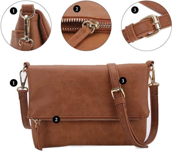 Leather Phone Bag,Multi-pocketed Phone Messenger Purse, Small Phone Cross Body Bag for Women,Mini Shoulder Bag with Strap Card Slots,Christmas Gifts - Image 4