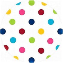 amscan 541537-90 Rainbow Polka Dot Dessert Paper Plates 18cm - 8 Pcs