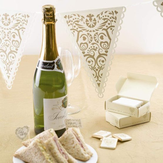 Neviti Wedding Luggage Tags with Thank You Text - Ivory/Gold - Pack of 10 - Image 3