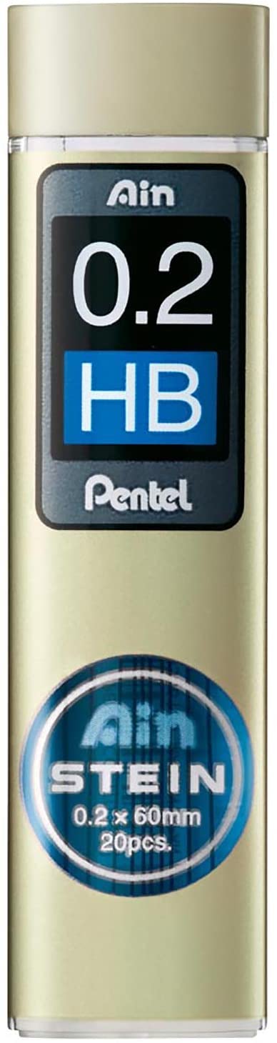 Pentel Ain Stein Pencil Lead C272 W - HB for Mechanical Pencils 10 x 20 Pack, graphitegray, 1 count (Pack of 10)