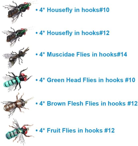 YZD Realistic Fly Fishing Flies Set Dry Mosquito Bottle Flies Bumble Wasp Steelhead Rainbow Trout Handmade Fishing Lure Flyfishing - Image 2