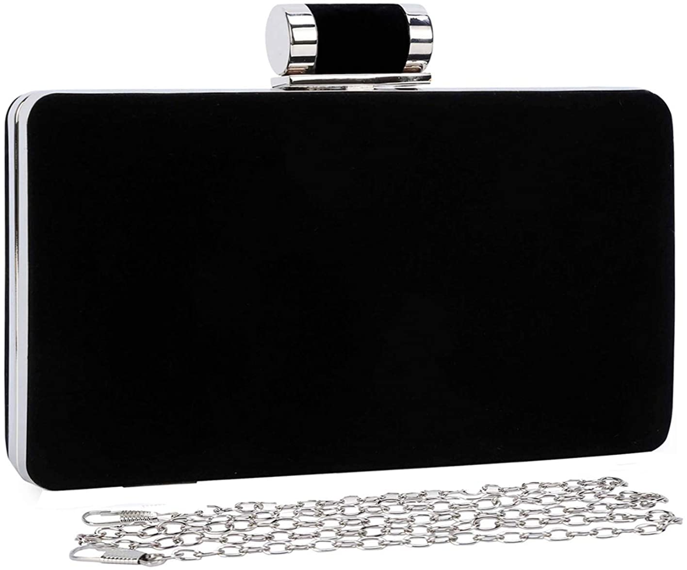 Selighting Women's Formal Evening Bags Velvet Wedding Prom Party Clutch Purses (Black)