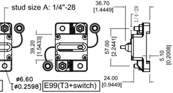 RKURCK 12V- 42VDC 50A Manual Reset Circuit Breaker,Fuse holder for Car Automotive Marine Boat Audio 50Amp - Image 4