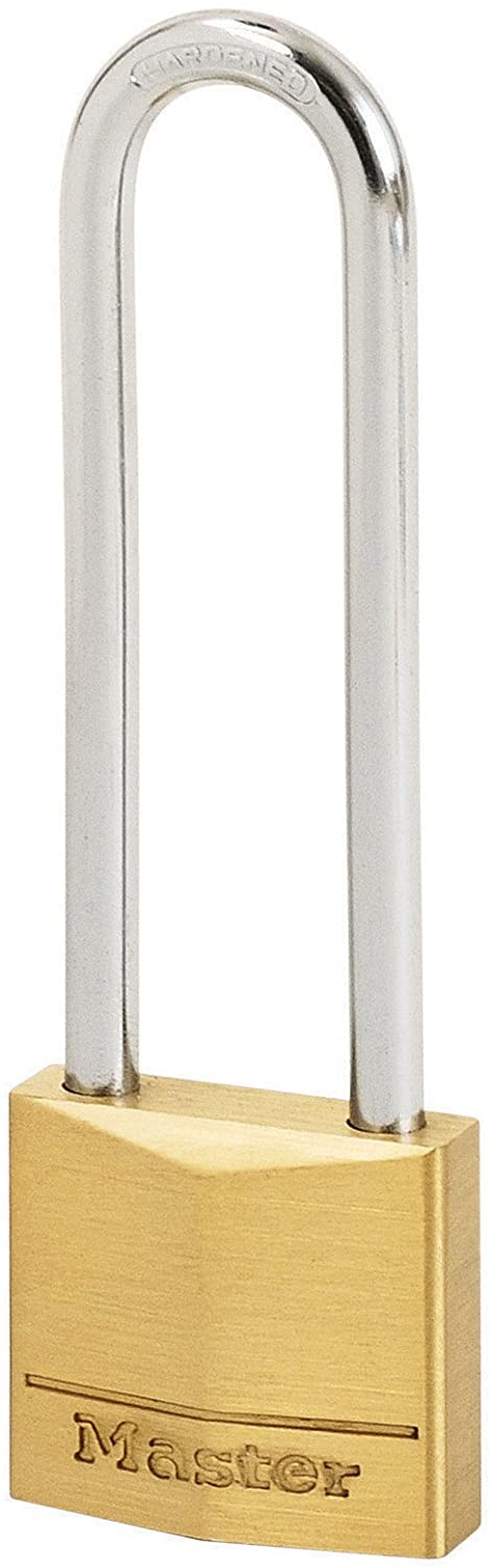 Master Lock 130EURDLJ Key Padlock with Brass Body and Long Shackle, Gold, 9,7 x 3 x 1,2 cm, Multi-coloured, Shackle 6,4 cm - Image 2