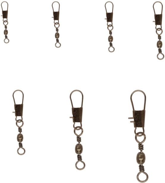 OKVGO 135pcs Barrel Fishing Swivel with Safety Snaps Connector Clips Tackle Box of Size 2 3 4 6 8 10 12 14 16 Style B - Image 4