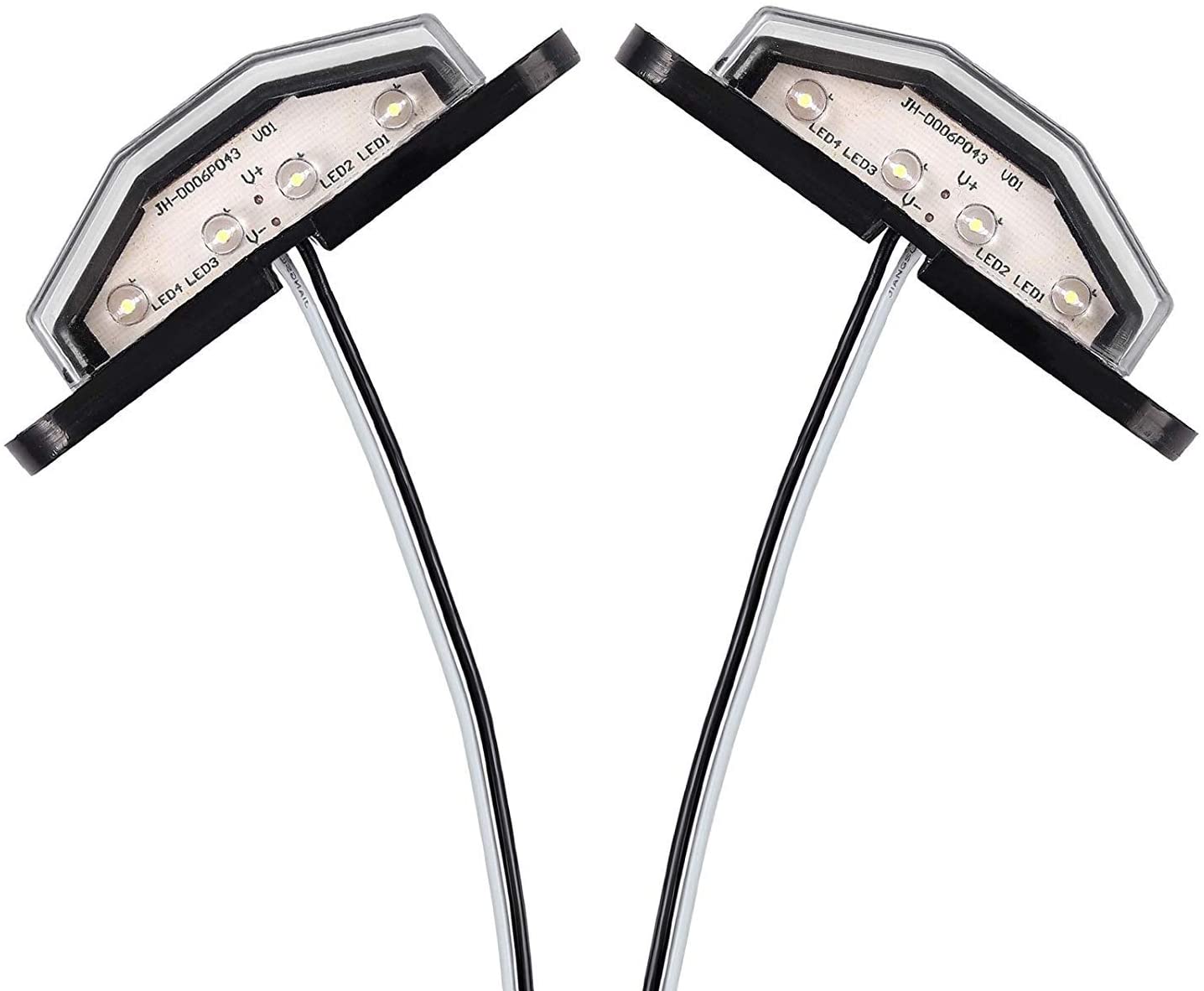 PROZOR 2 x 4 LED License Plate Light Waterproof License Number Plate