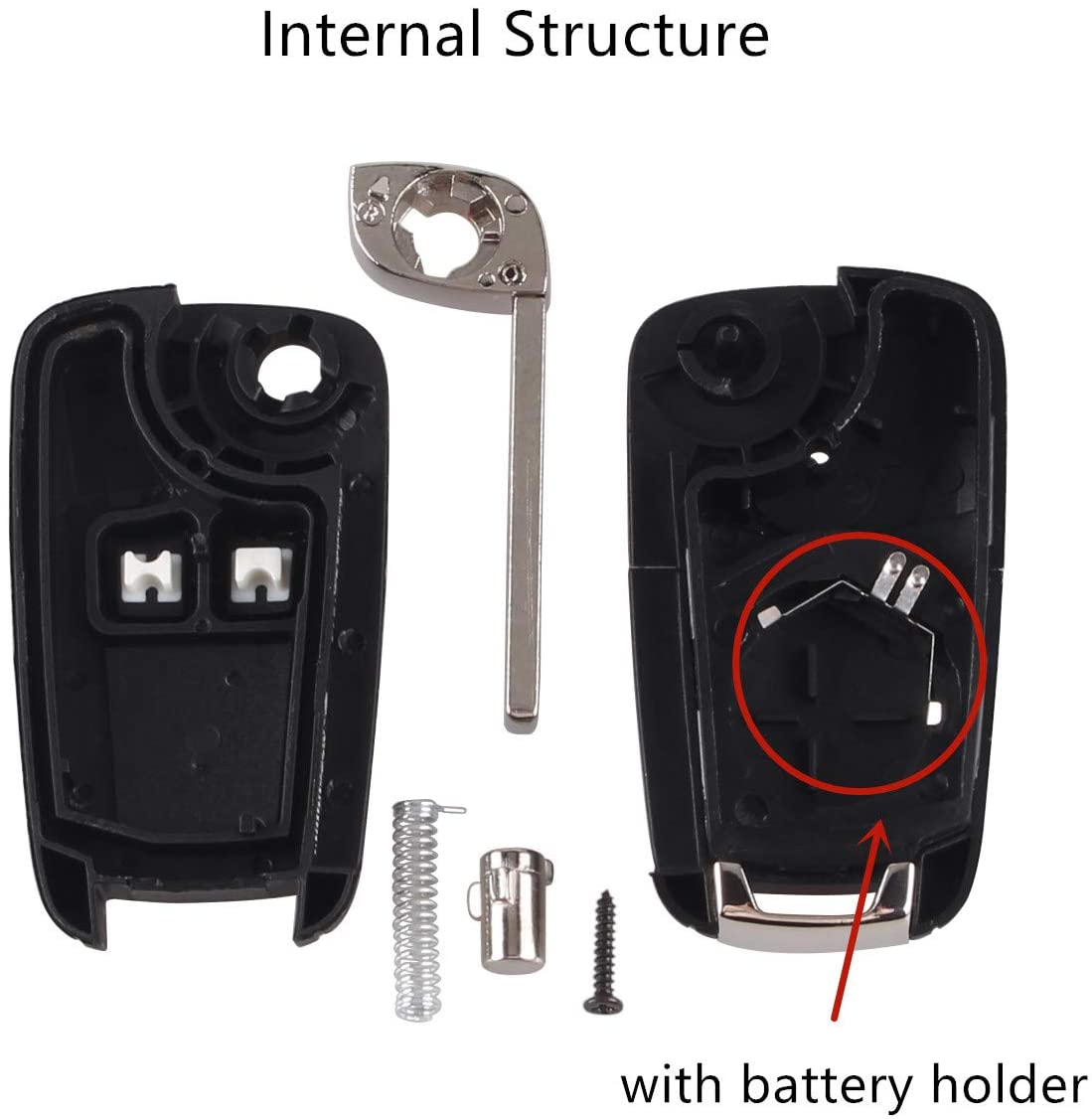 Heart Horse 2 Buttons Remote Control Car Key Case Replacement Fob Compatible with Vauxhall Opel Astra Insignia Vectra Zafira Meriva Mokka Key Shell (with Blade) - Image 3
