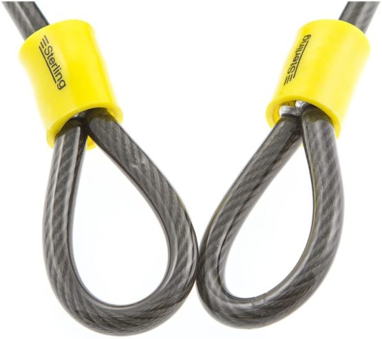 Burg-Wächter 825C 8mm x 2.5m Double Loop Vinyl Coated Multi-Stranded Braided Steel Cable with Self Coiling-Black - Image 4