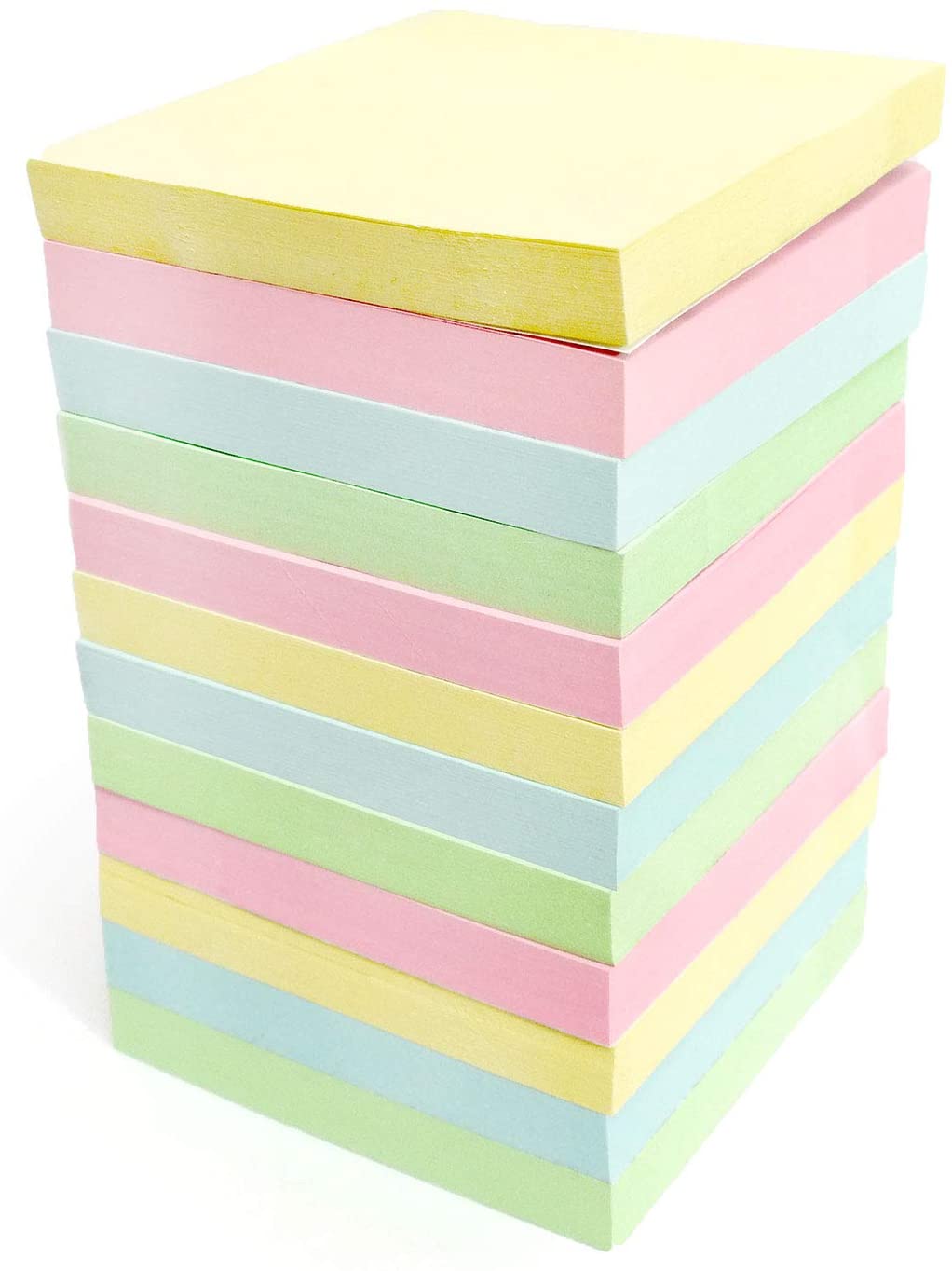 400 Pastel Sticky Notes (76x76mm) - Colourful Removable Adhesive Memo Pads in Blue, Pink, Green, Yellow, 4 Pads (1 Pack) - Image 4