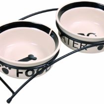 Trixie Eat on Feet Two Ceramic Dog Bowl Set, 0.6 Litre