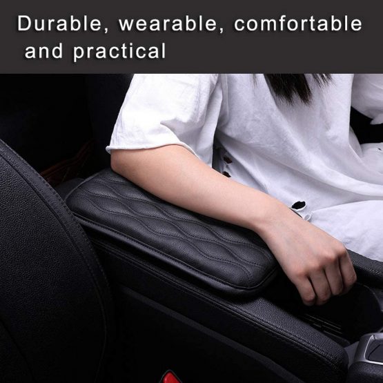 pengxiaomei Car Armrest Pad, Black Car Center Console Cover Waterproof Center Console Pad Car Armrest Seat Box Cover Protector for Most Vehicle, SUV, Truck, Car - Image 2