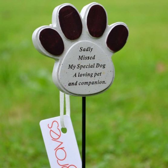 Angraves Special Dog Paw Print Memorial Pet Memory Tribute Stick - Image 2
