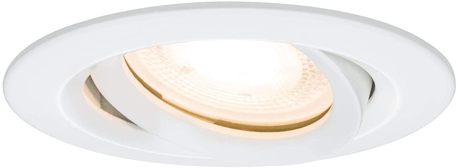 Paulmann 93661 Premium Recessed Light Nova IP65 swiveling max 1x35W GU10/GU5.3 51mm White/alu, Matt White, 9,3 x 9,3 x 6 cm
